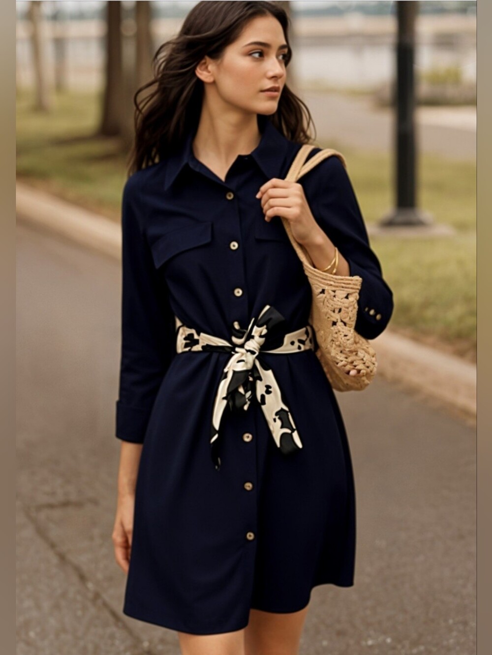 ZARA Black Button Down Shirt Dress